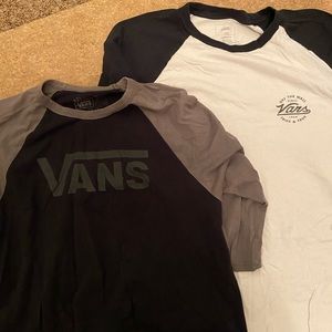 Vans 3 quarter length tee men gray and white